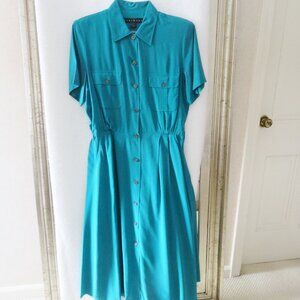 MariAnna Silk Teal Dress